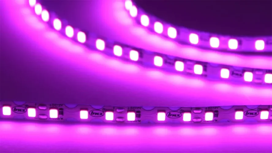 Светодиодная лента S-образная 2835, 120led/m, pink, 12V, IP20, BA7 - фото I