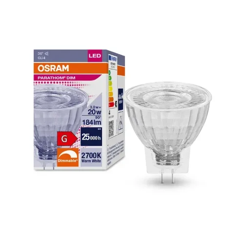 Лампа светодиодная MR11 3.2W/927 (=20W) DIM 36° 12V GU4 | PARATHOM Spot | - OSRAM. Фото
