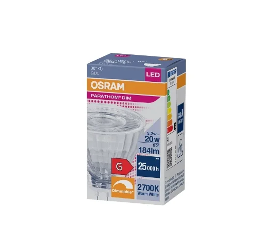 Лампа светодиодная MR11 3.2W/927 (=20W) DIM 36° 12V GU4 | PARATHOM Spot | - OSRAM. Фото 3