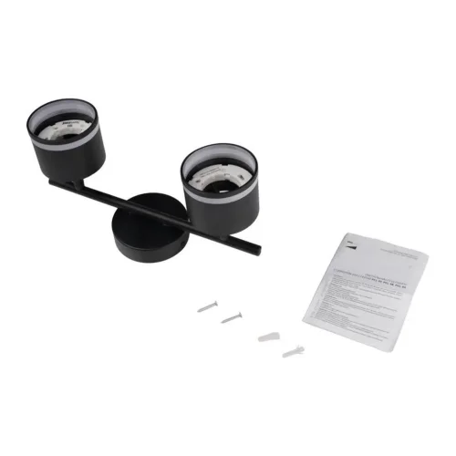 Светильник PCL-0702 max 20Вт (каждая лампа) 2xGX53 IP20 230В BL настен./потолочн. декор. под лампу JazzWay 5066809 - фото 4