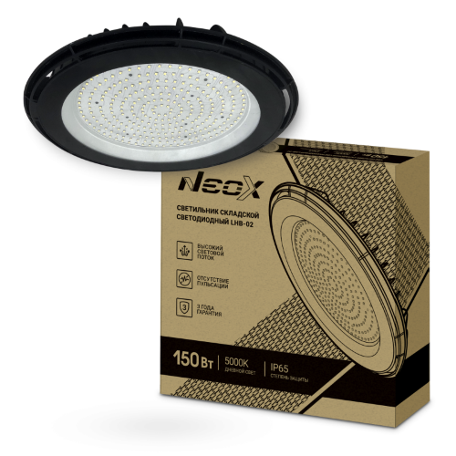 Светильник складской светодиодный LHB-02 150Вт 120гр 230В 5000К 15750Лм 105Лм/Вт IP65 без пульсации NEOX - Фото