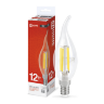 Лампа светодиодная LED-СВЕЧА НА ВЕТРУ-deco 12Вт 230В Е14 4000К 1350Лм прозрачная IN HOME - Фото