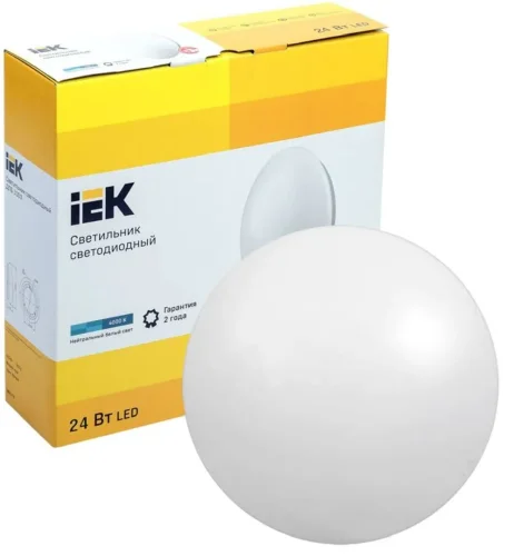 Светильник светодиодный ДПБ 1003 24Вт 4000К IP20 круг бел. IEK LDPB0-1003-24-4000-K01 - фото 2