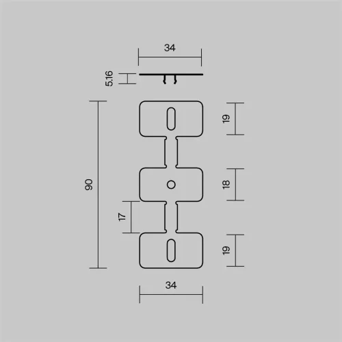 Комплект креплений (для профиля 35×66) 4 шт., ALM-3566-MT 642080 (Серебро) - фото 3