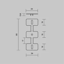 Комплект креплений (для профиля 35x66) 4 шт., ALM-3566-MT 642080 (Серебро) 642080