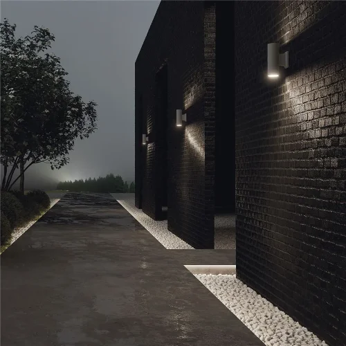 Настенный светильник (бра) Bowery GU10х2 50Вт IP 54 (Серый) - фото 5