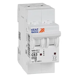 Выключатель автоматический модульный 2п C 63А 4.5кА OptiDin BM63-2C63-4.5-УХЛ3 КЭАЗ 326809
