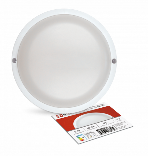 Светильник светодиодный герметичный СПП 2040-КРУГ 20Вт 4000К 1800Лм IP65 155мм IN HOME - Фото 2