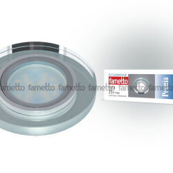 DLS-P106 GU5.3 CHROME-SILVER Светильник декоративный встраиваемый серия Peonia, Без лампы, цоколь GU5.3, Основание металл, цвет хром, Отделка стекло, цвет серебро.