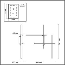 Настенный светильник «ODEON LIGHT» 3890/36WLP, серия: RUDY (крепление на планке) - Переключение цв. температуры на корпусе светильника