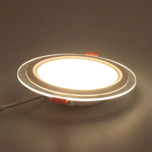Светодиодный светильник встраиваемый B2 (220V, 12W, day white, круглый D160mm, стеклянная рамка) - фото I
