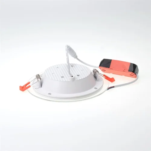 Светодиодный светильник встраиваемый B2 (220V, 12W, day white, круглый D160mm, стеклянная рамка) - фото III