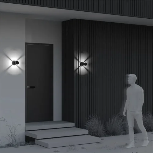 Настенный светильник (бра) Vint 3000K 9Вт IP 65 (Графит) - фото 2