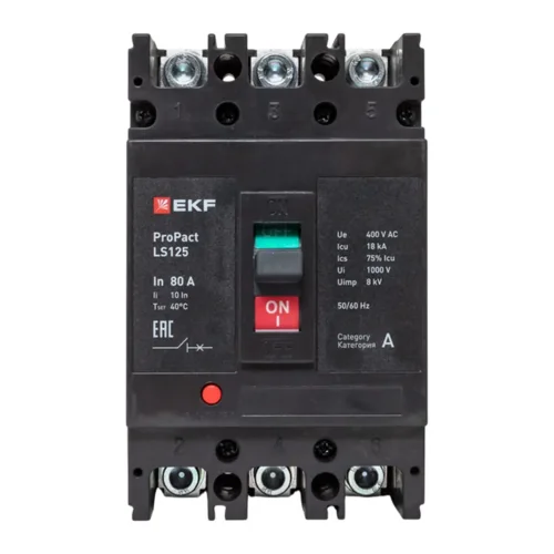 Выключатель автоматический 3п 80А 18кА LS125 ProPact EKF mccb-125-18-3-80-ls - фото 5