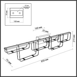 Настенный светильник «ODEON LIGHT» 7060/12WL, серия: ZAHA (крепление на планке)