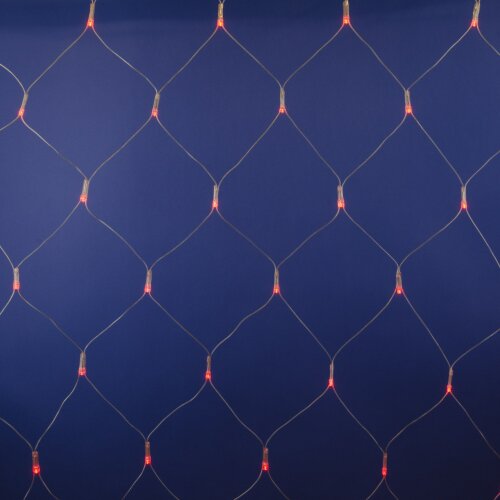 ULD-N2520-240-DTA RED IP20 Сетка светодиодная с контроллером, 240 светодиодов, 2.5х2 м, красная, IP20, провод прозрачный - фото 1