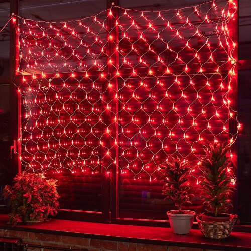 ULD-N2520-240-DTA RED IP20 Сетка светодиодная с контроллером, 240 светодиодов, 2.5х2 м, красная, IP20, провод прозрачный - фото 7