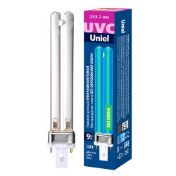 ESL-PL-9-UVCB-G23-CL Лампа люминесцентная ультрафиолетовая бактерицидная, Спектр UVC 253.7нм