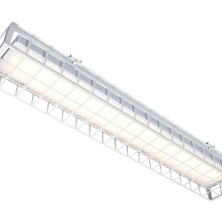 Накладной светодиодный светильник для спортзалов с защитной решеткой 80 Вт IP44 1280x250x95 мм 3000К Опал