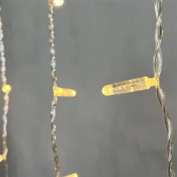 Гирлянда Бахрома с Колпачком 3,2 x 0,9 м Тепло-Белая 220В, 168 LED, Провод Прозрачный ПВХ, IP65
