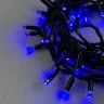 Гирлянда Нить с Колпачком 10м Синяя 220В, 100 LED, Провод Черный ПВХ, IP65. Фото 2.