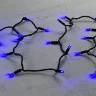 Гирлянда Нить с Колпачком 10м Синяя 220В, 100 LED, Провод Черный ПВХ, IP65. Фото 3.