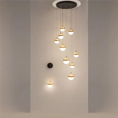 Настенный светильник (бра) Area 3000К 12Вт (Черный и Латунь) - фото 5