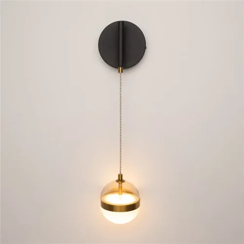 Настенный светильник (бра) Пространство / Area 3000К 12Вт (Черный и Латунь) MOD295WL-L12BBS3K - фото 3