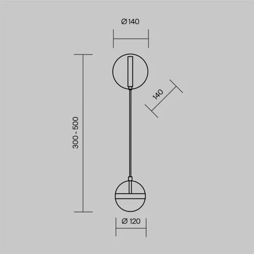 Настенный светильник (бра) Пространство / Area 3000К 12Вт (Черный и Латунь) MOD295WL-L12BBS3K - фото 8