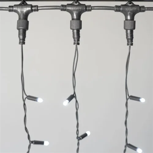 Гирлянда Занавес 2 x 3 м Белый 220В, 600 LED, Провод Черный Каучук 2,3мм, IP65. Фото 2.