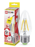 Лампа светодиодная LED-СВЕЧА-deco 5Вт 230В Е27 3000К 450Лм прозрачная IN HOME - Фото