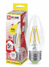 Лампа светодиодная LED-СВЕЧА-deco 5Вт 230В Е27 3000К 450Лм прозрачная IN HOME - Фото 2