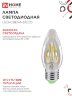 Лампа светодиодная LED-СВЕЧА-deco 5Вт 230В Е27 3000К 450Лм прозрачная IN HOME - Фото 3