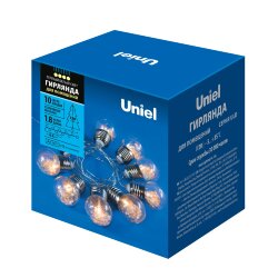 ULD-S1800-010-STB-3AA WARM WHITE IP20 RETRO BULBS Гирлянда светодиодная Лампочки ретро, на батарейках 3AA не в-к, 1.8м, 10 светодиодов, Теплый белый свет, Провод прозрачный, TM Uniel