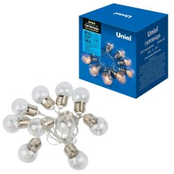 ULD-S1800-010-STB-3AA WARM WHITE IP20 RETRO BULBS Гирлянда светодиодная Лампочки ретро, на батарейках 3AA не в-к, 1.8м, 10 светодиодов, Теплый белый свет, Провод прозрачный, TM Uniel