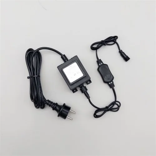 Трансформатор 60W с Выпрямителем для Нитей 24В, до 1000 LED, Провод Черный Каучук, IP65. Фото 1.