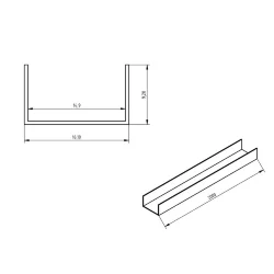 Алюминиевый профиль 779 (2000x16.1x9.2мм)