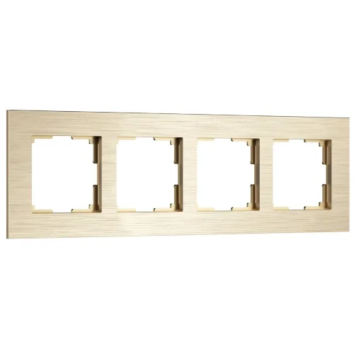 Рамка из металла на 4 поста АluMax шампань алюминий W0043511 - фото