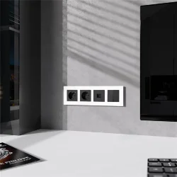 Рамка из поликарбоната на 4 поста Slab белый софт W0042961