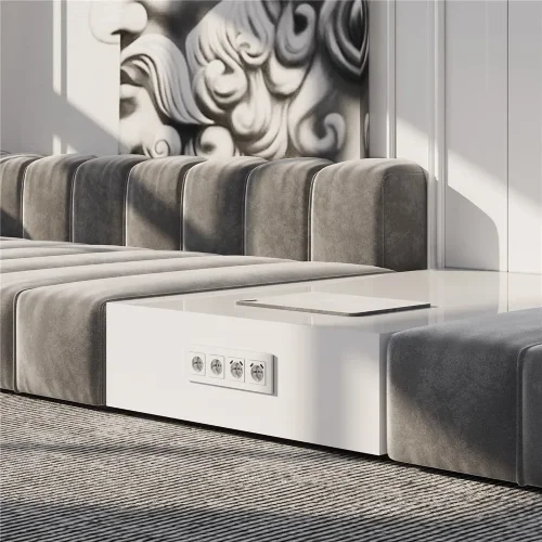 Рамка из поликарбоната на 4 поста Slab белый софт W0042961 - фото 3