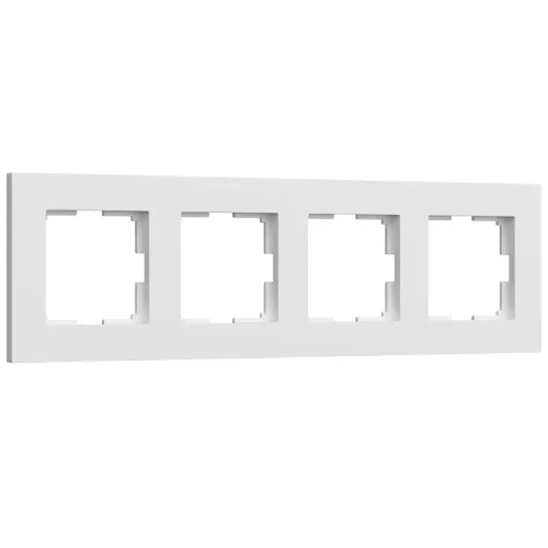 Рамка из поликарбоната на 4 поста Slab белый софт W0042961 - фото