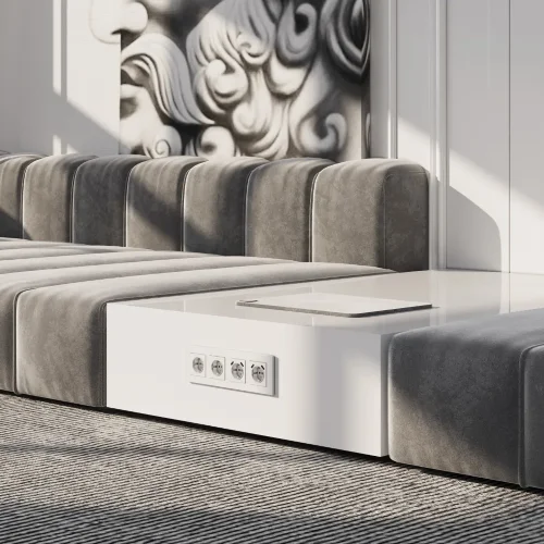 Рамка из поликарбоната на 4 поста Slab белый софт W0042961 - фото 3