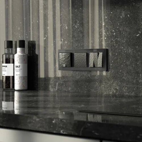 Набор клавиш для выключателя трехклавишного (Hammar черный) W1239008 - фото 2