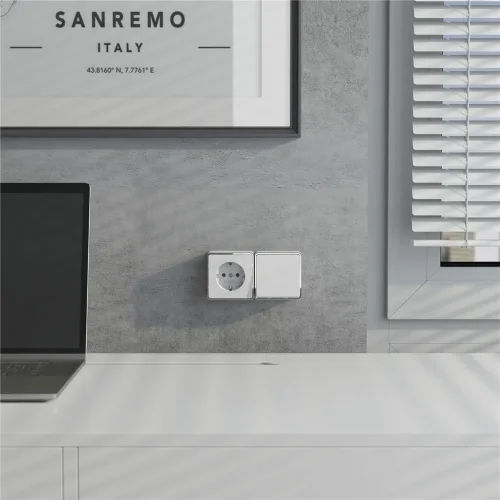 Выключатель одноклавишный проходной Gallant белый W5012001 - фото 2