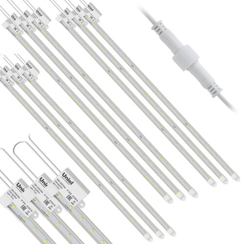 ULY-P90-10W/SPFR/K IP65 AC220V CLEAR KIT09 Светильник для растений светодиодный линейный, 600мм. Спектр для фотосинтеза. В составе набора из 9-ти штук. TM Uniel - фото