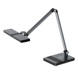 ULM-D110 15W-3000-6500K-DIM BLACK Светильник настольный светодиодный с беспроводной зарядкой телефонов, Сенсорный выключатель, Диммер, Черный, TM Uniel