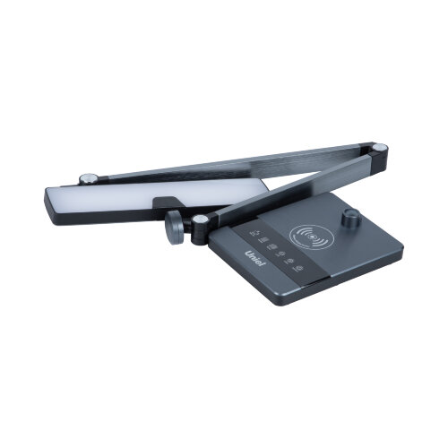 ULM-D110 15W-3000-6500K-DIM BLACK Светильник настольный светодиодный с беспроводной зарядкой телефонов, Сенсорный выключатель, Диммер, Черный, TM Uniel - фото 4