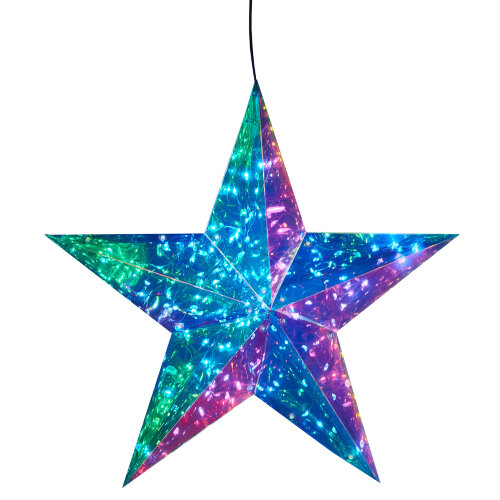 ULD-R505 3АА STAR Светильник декоративный Звезда, на батарейках 3AA не в-к, 100 светодиодов Белый свет, Цвет корпуса радужный, TM Uniel - фото 1