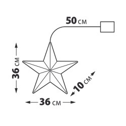 ULD-R505 3АА STAR Светильник декоративный Звезда, на батарейках 3AA не в-к, 100 светодиодов Белый свет, Цвет корпуса радужный, TM Uniel