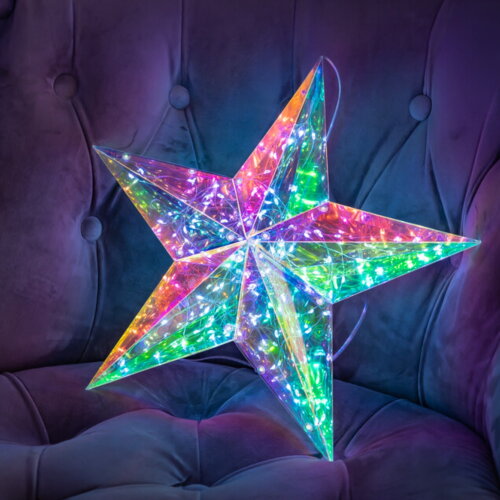 ULD-R505 3АА STAR Светильник декоративный Звезда, на батарейках 3AA не в-к, 100 светодиодов Белый свет, Цвет корпуса радужный, TM Uniel - фото 3